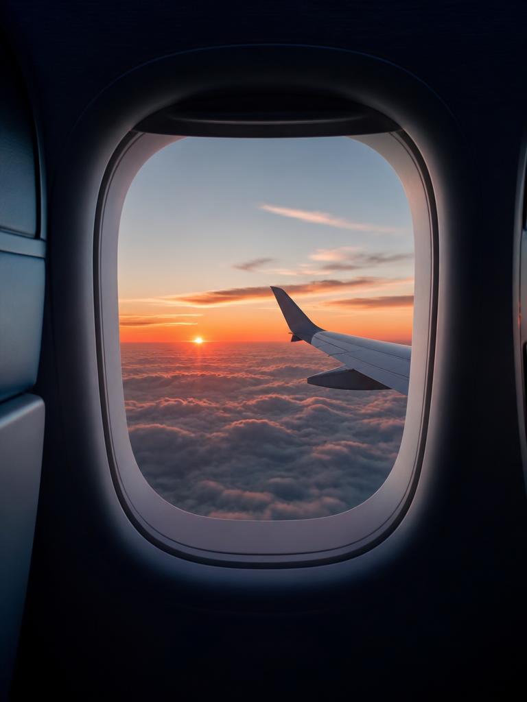 Vista da asa de um avião através da janela
